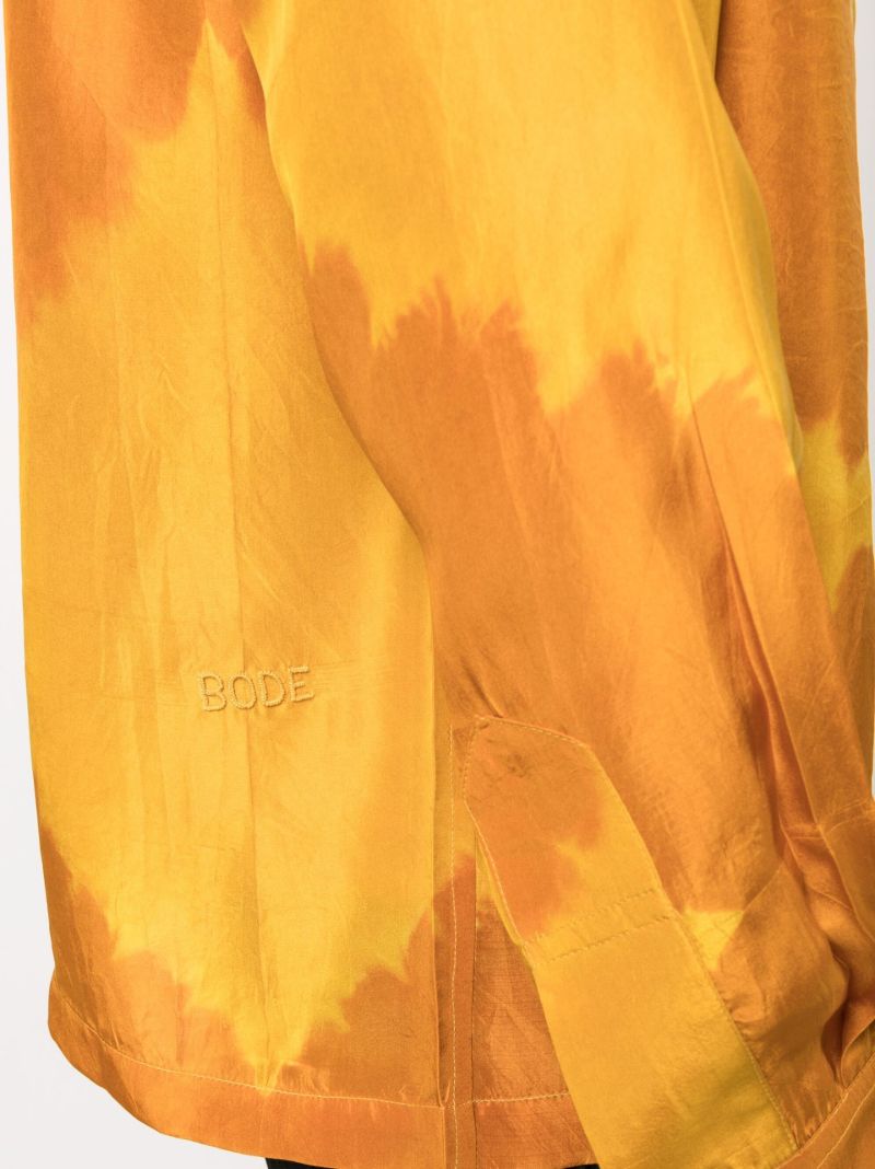Orange Lehariya Tie-dye Silk Shirt
