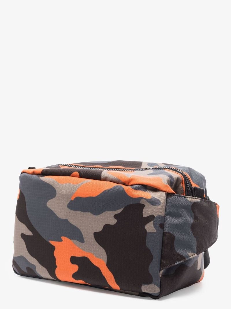 Blue and Orange Camouflage Print Belt Bag