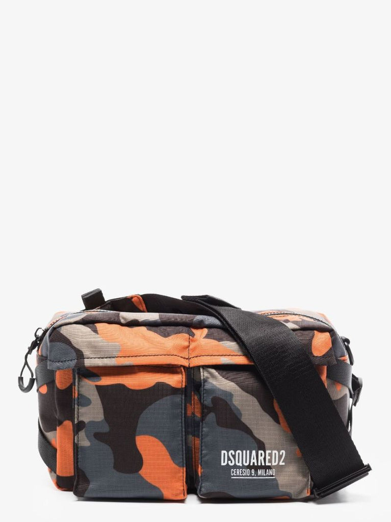 Blue and Orange Camouflage Print Belt Bag