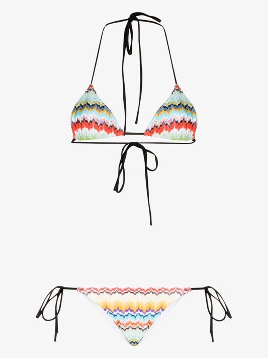 Green Crochet-knit Triangle Bikini