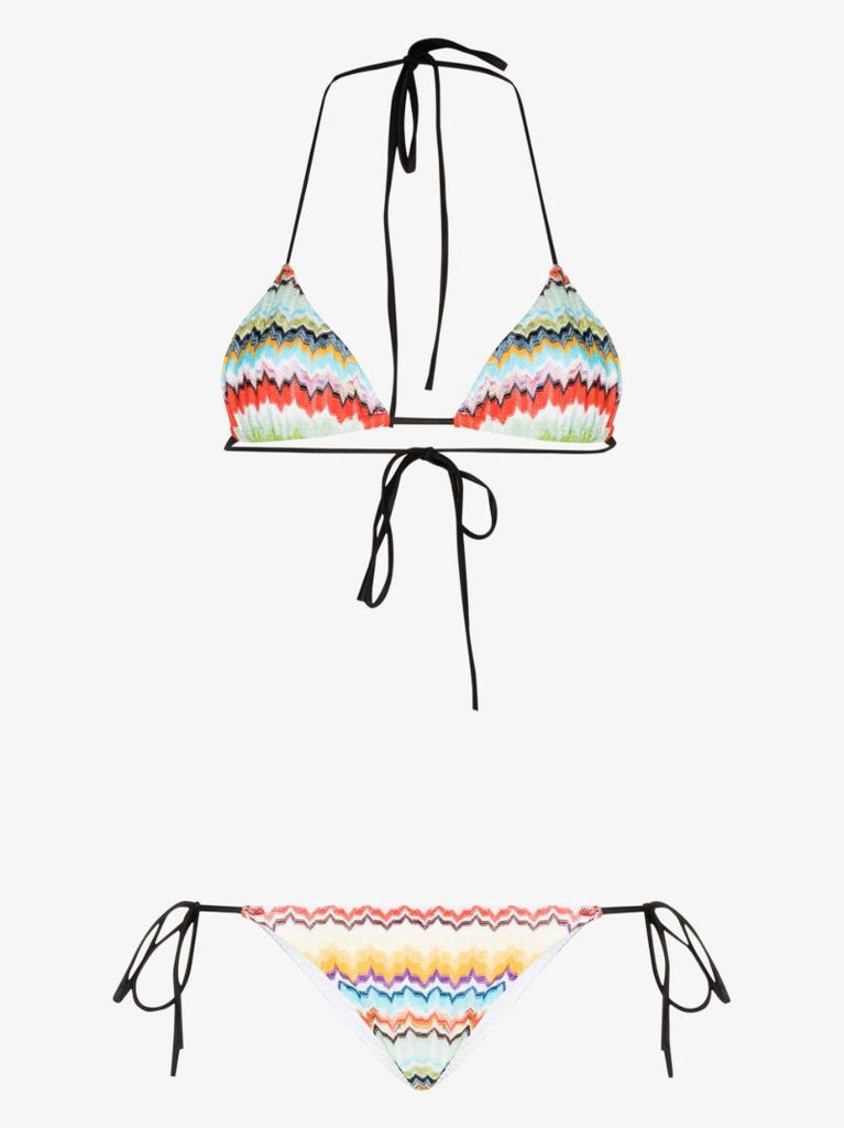 Green Crochet-knit Triangle Bikini