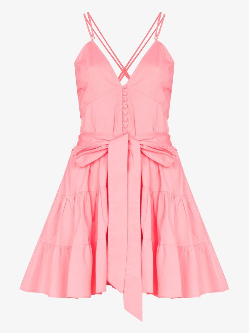Pink Celeste Belted Mini Dress