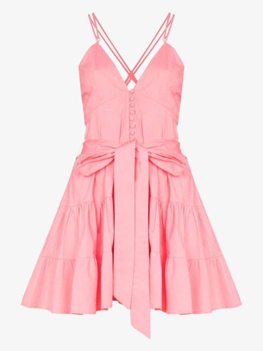 Pink Celeste Belted Mini Dress