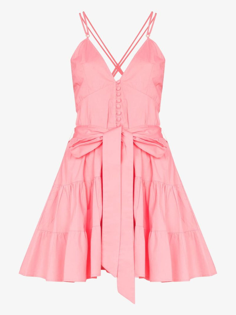 Pink Celeste Belted Mini Dress