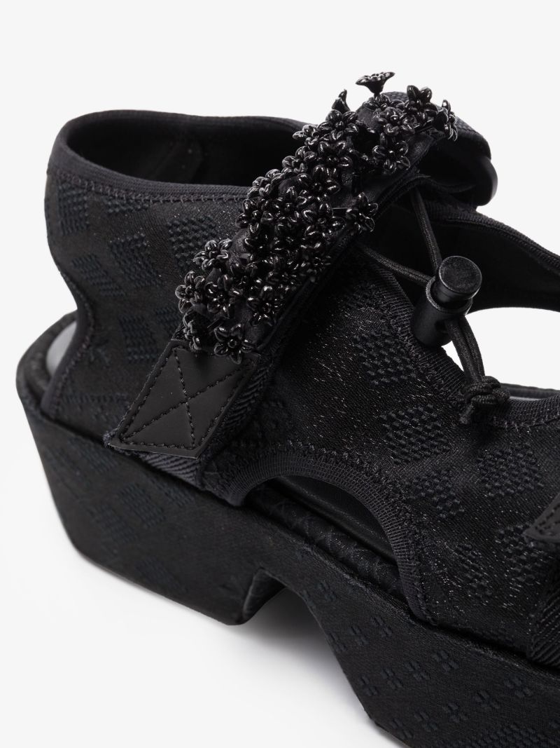 Black May Platform Jacquard Sandals