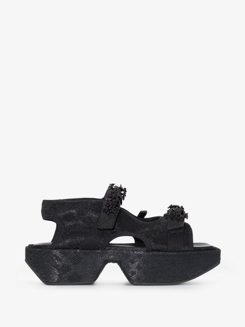 Black May Platform Jacquard Sandals