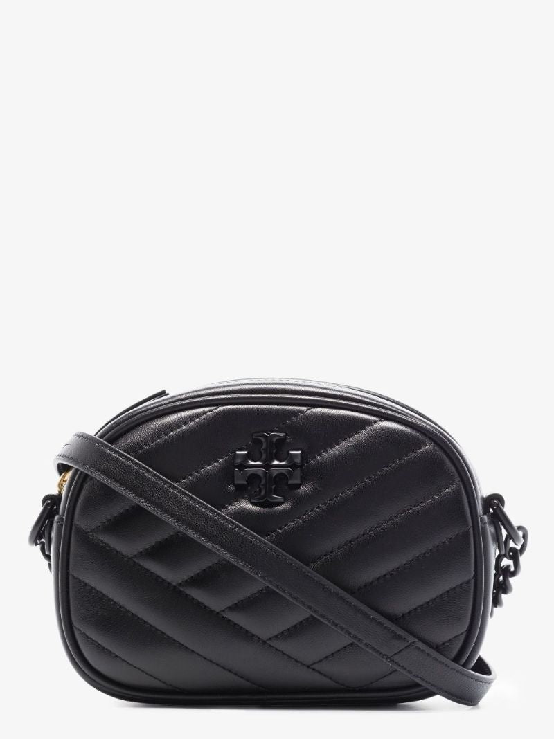Black Kira Powder-coated Leather Camera Bag