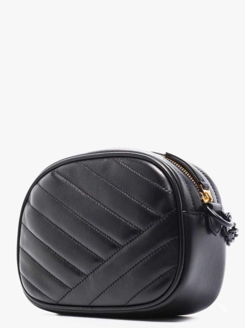 Black Kira Powder-coated Leather Camera Bag