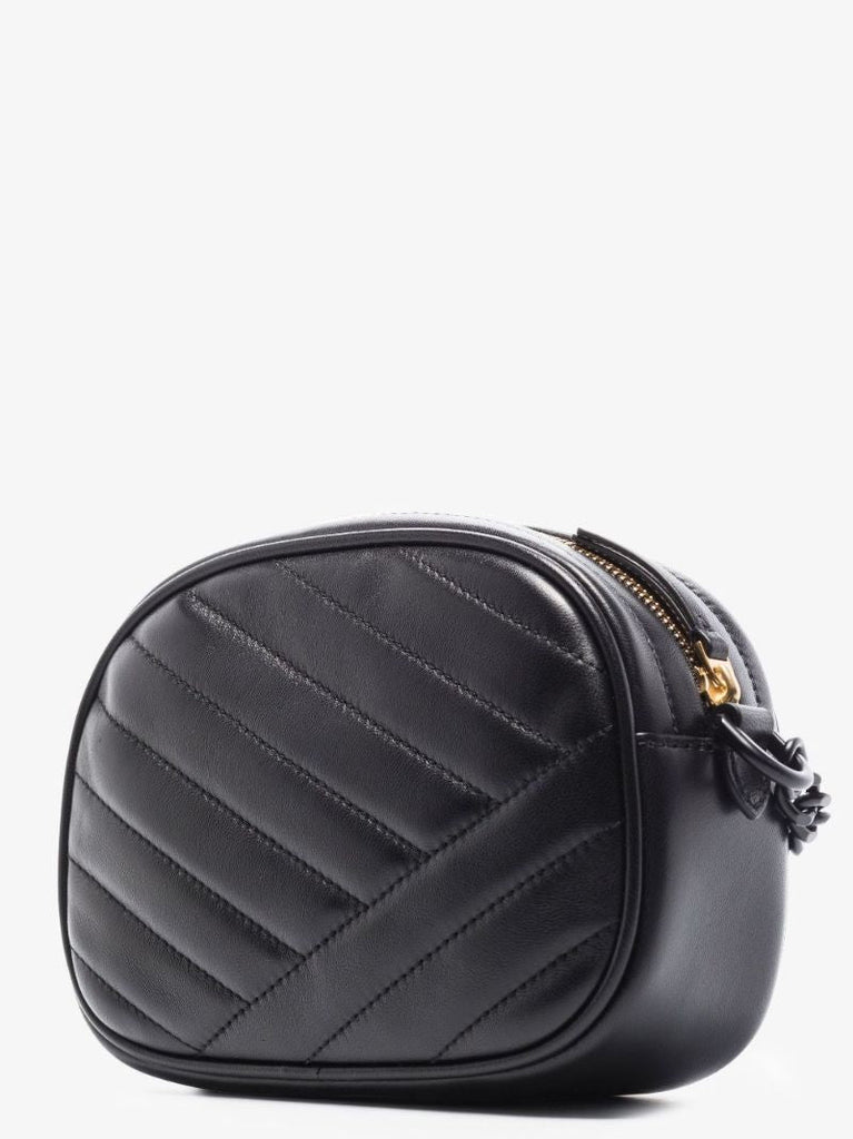 Black Kira Powder-coated Leather Camera Bag