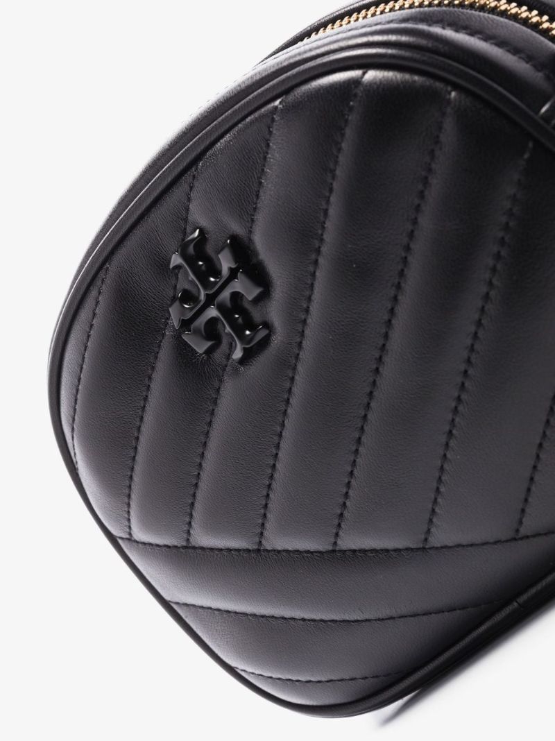 Black Kira Powder-coated Leather Camera Bag