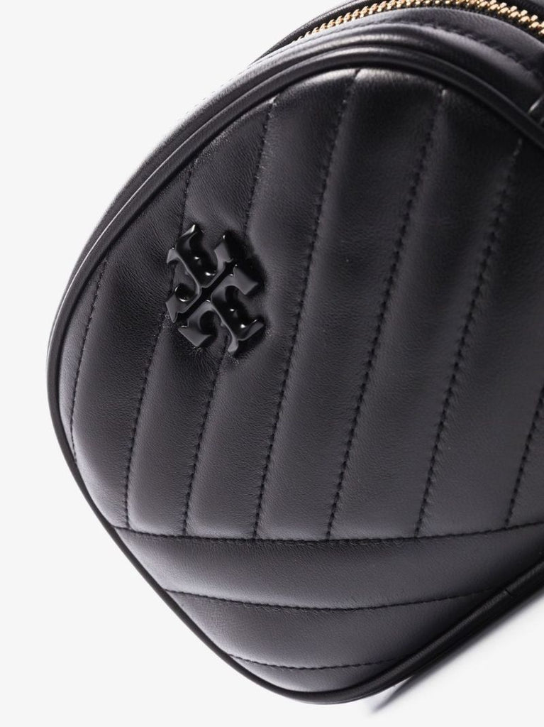 Black Kira Powder-coated Leather Camera Bag