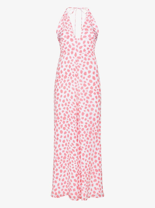 White Irena Leopard Print Jumpsuit