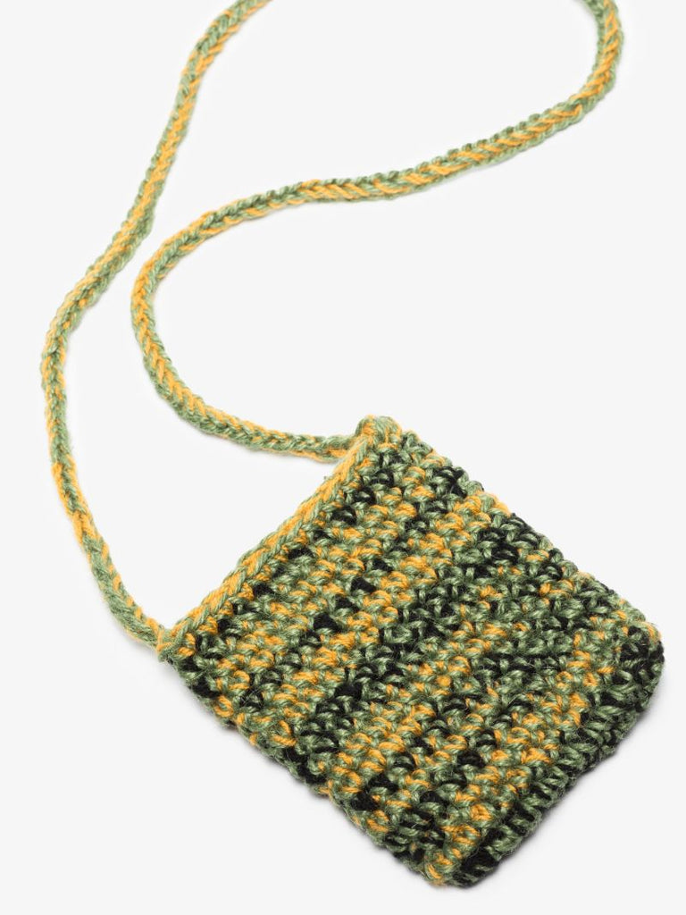 X Browns Focus Green Crochet Shoulder Bag