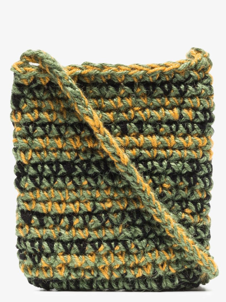 X Browns Focus Green Crochet Shoulder Bag