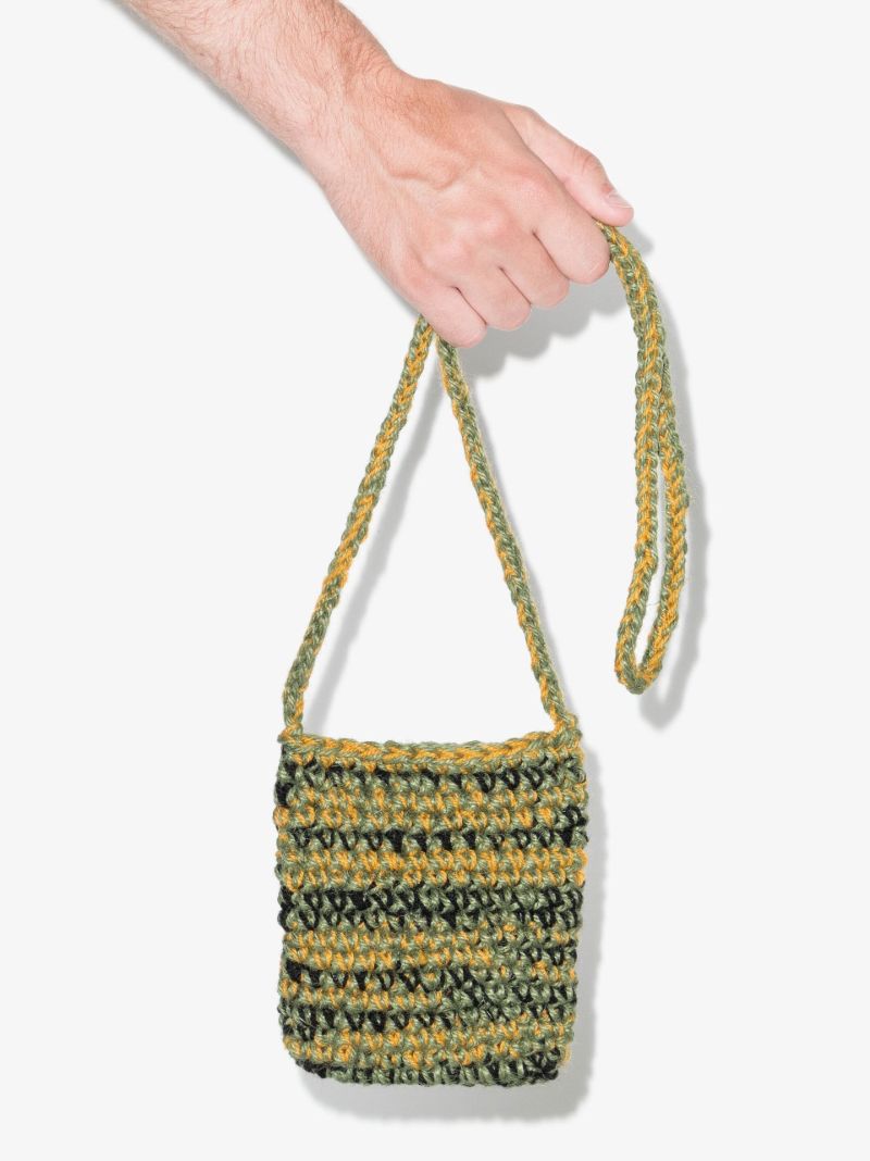 X Browns Focus Green Crochet Shoulder Bag