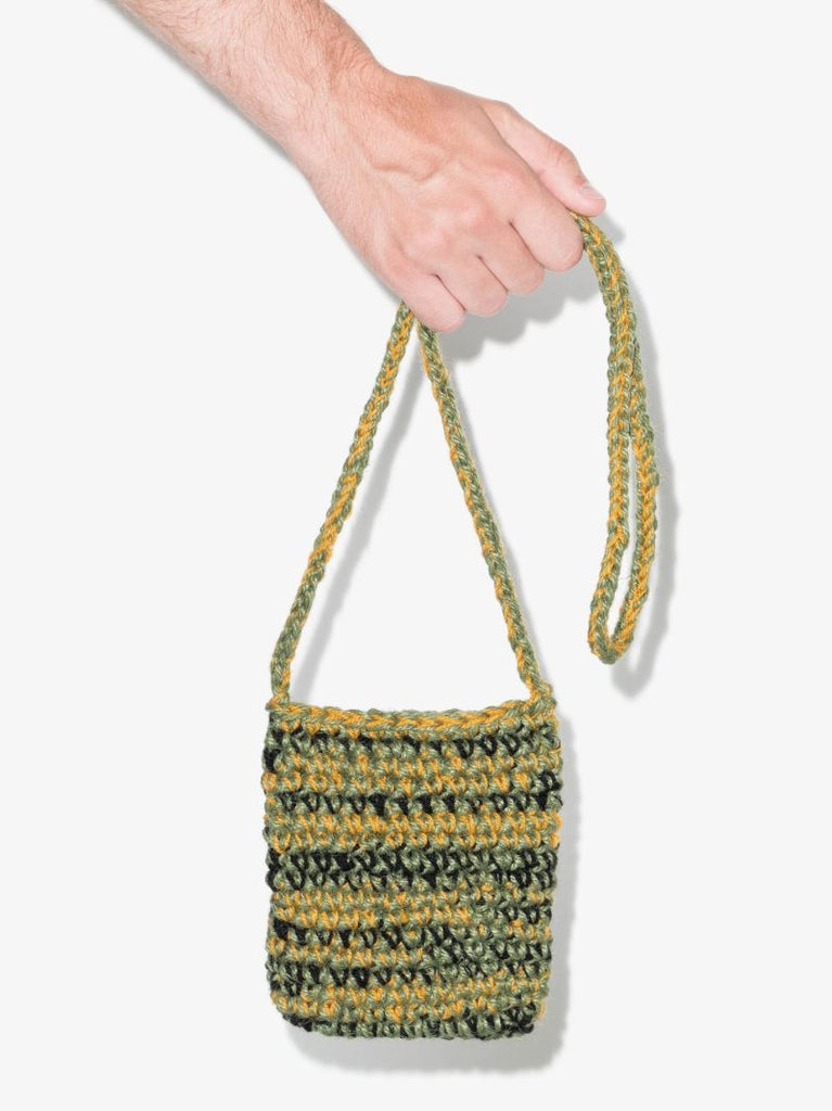 X Browns Focus Green Crochet Shoulder Bag