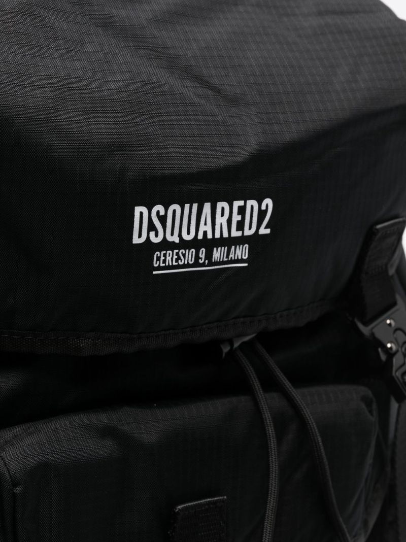 Black Ceresio 9 Logo Print Backpack
