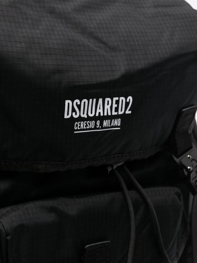 Black Ceresio 9 Logo Print Backpack