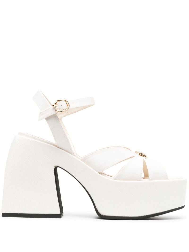 White Aurora 60 Platform Leather Sandals