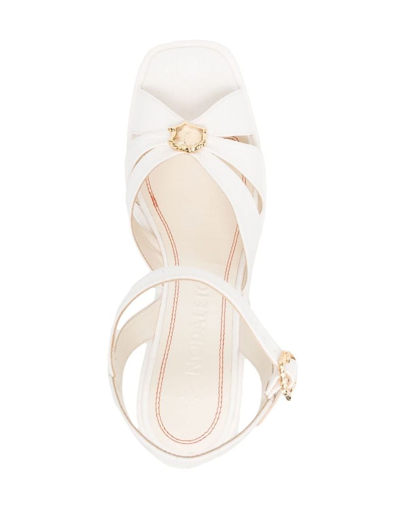 White Aurora 60 Platform Leather Sandals