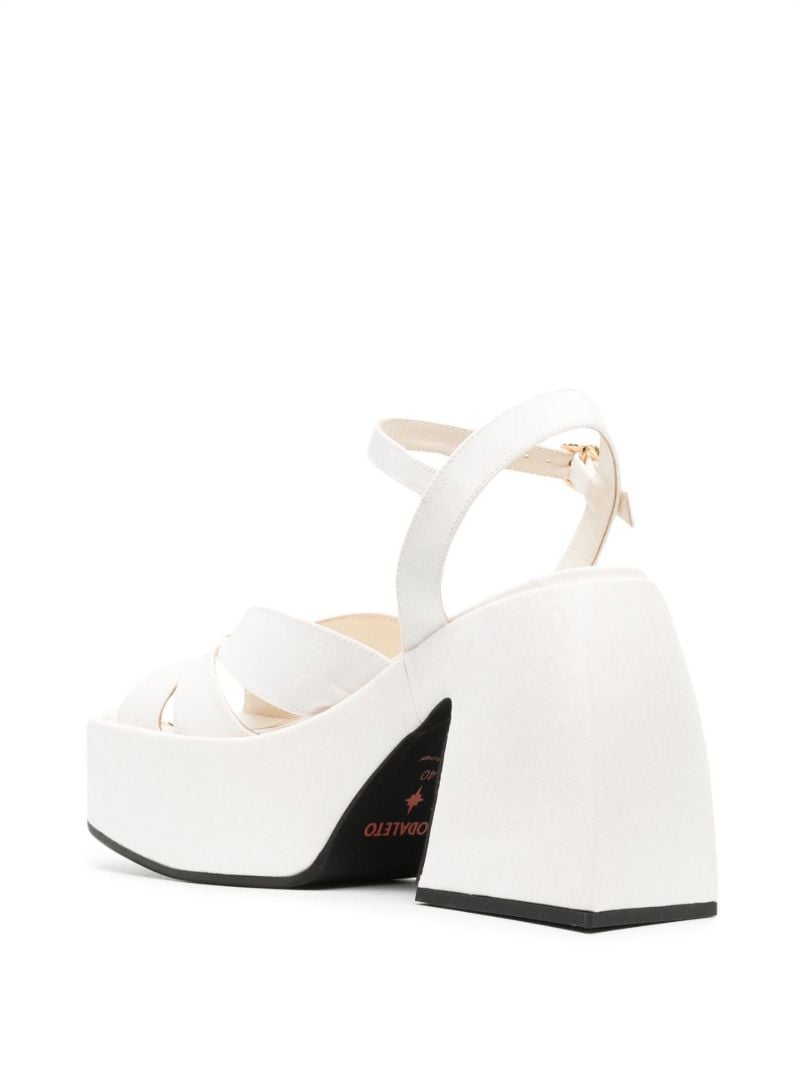 White Aurora 60 Platform Leather Sandals