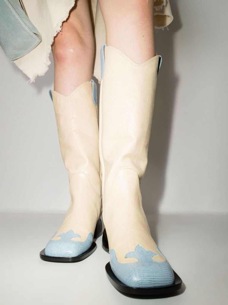 Neutral Bulla Jane Leather Cowboy Boots