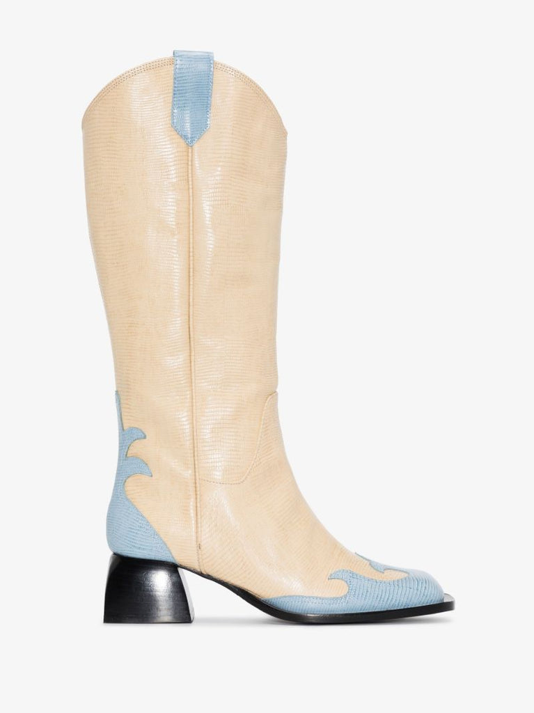 Neutral Bulla Jane Leather Cowboy Boots