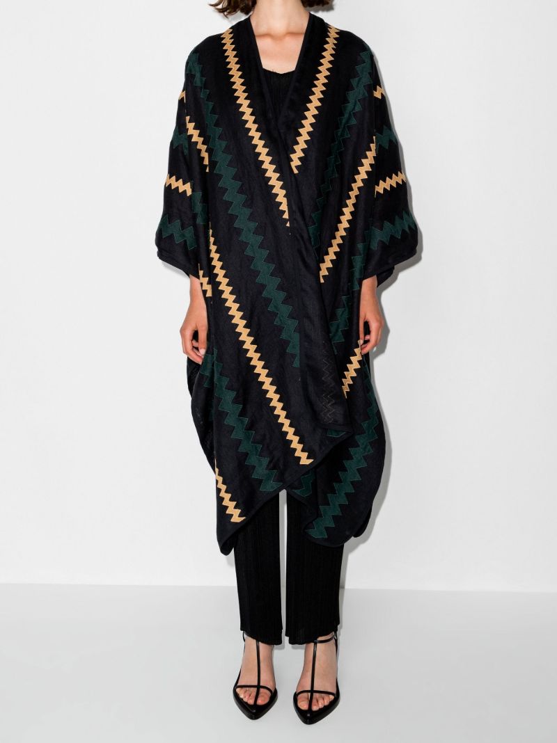 Ola Striped Linen Cape