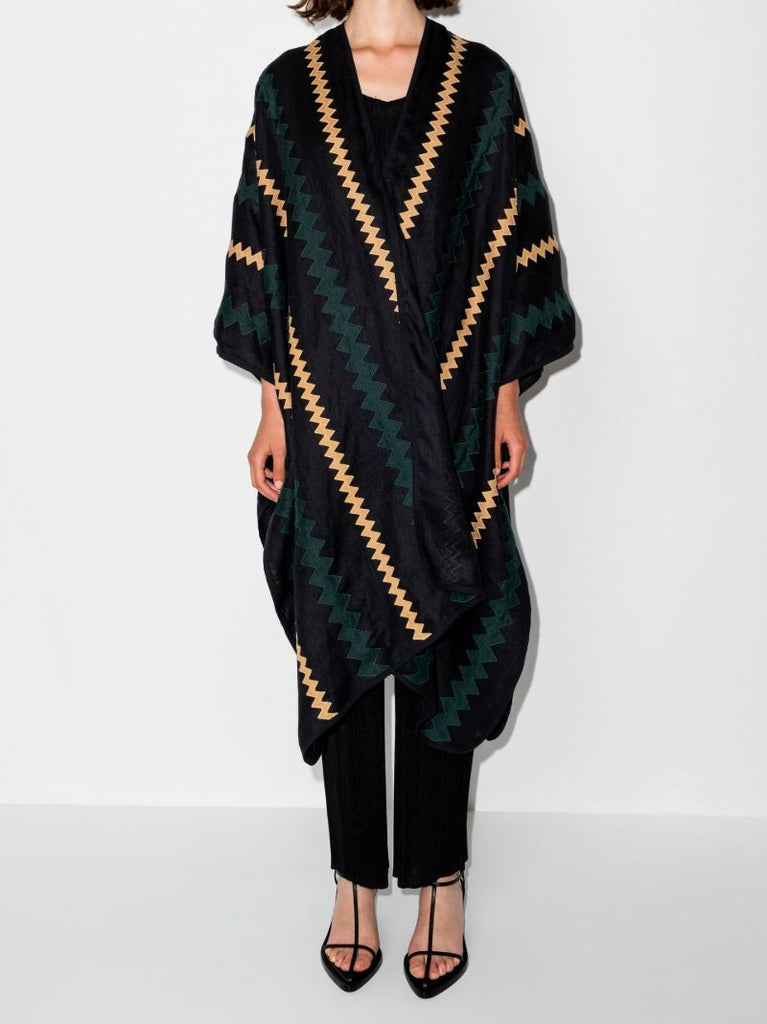 Ola Striped Linen Cape