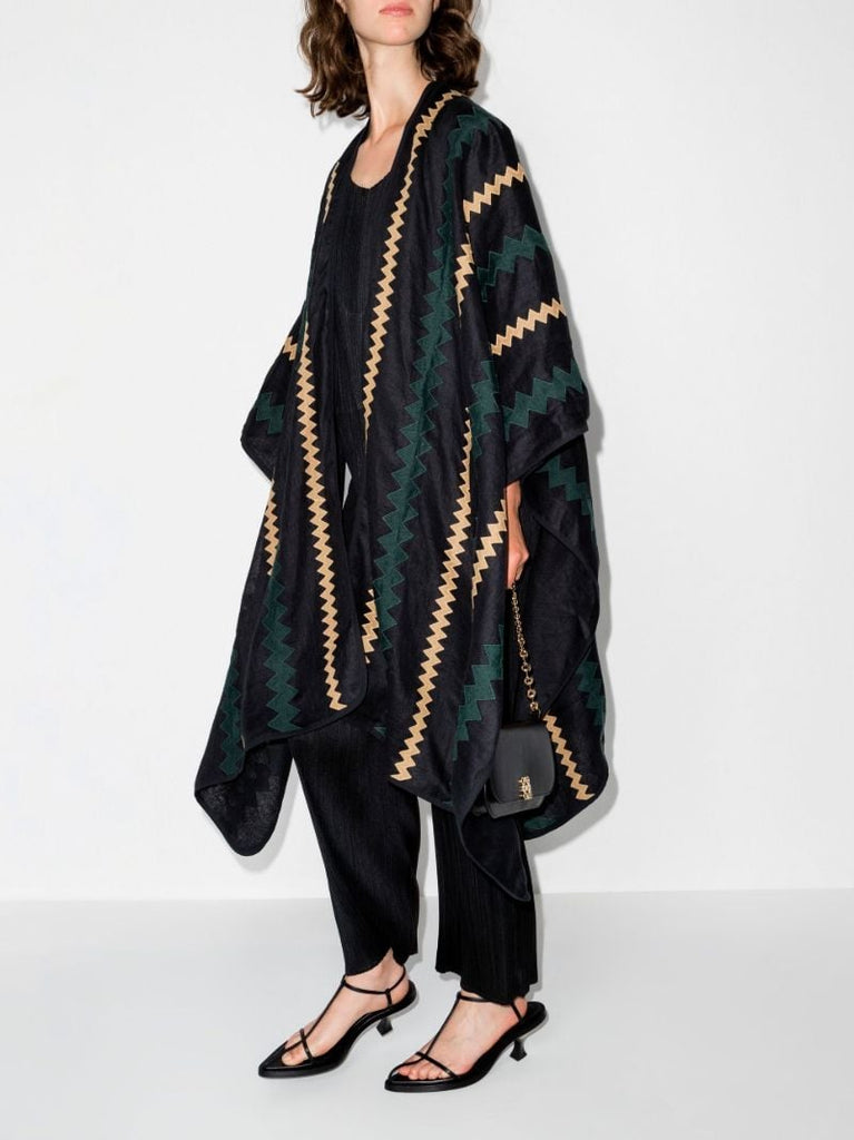 Ola Striped Linen Cape