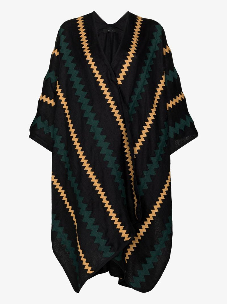 Ola Striped Linen Cape