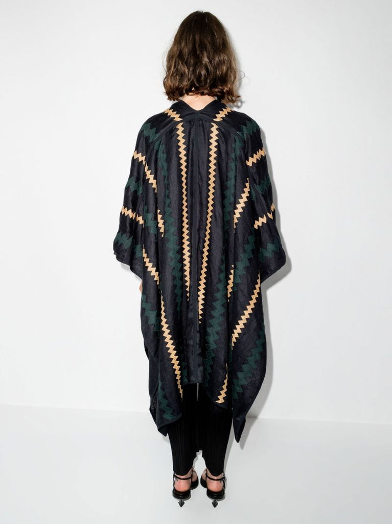 Ola Striped Linen Cape
