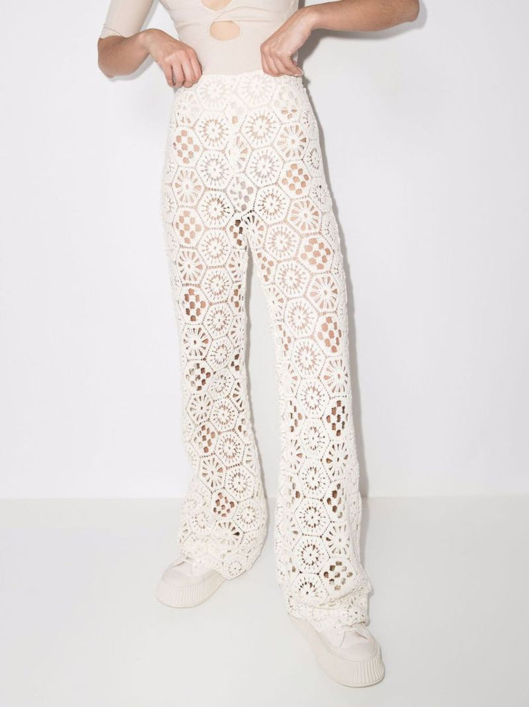 Bebe Cotton Crochet Trousers