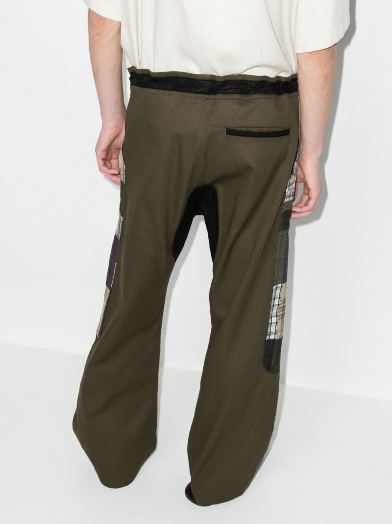 X Browns Focus Green Patchwork Cotton Trousers