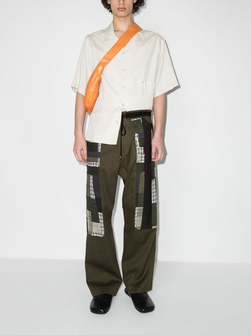 X Browns Focus Green Patchwork Cotton Trousers