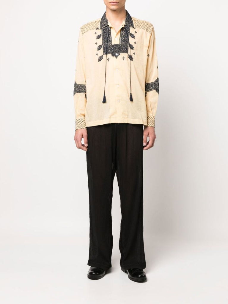 Neutral Eastern Mosaic Printed Shirt