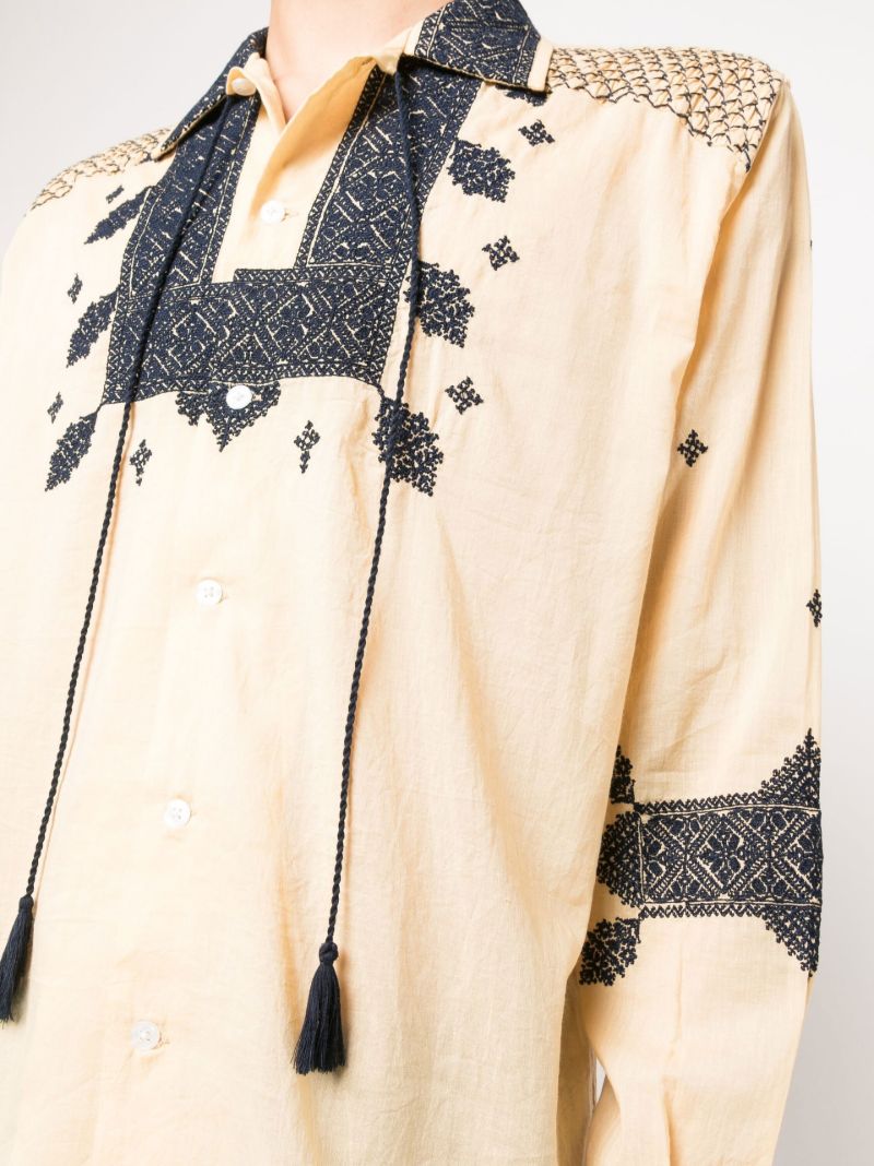 Neutral Eastern Mosaic Printed Shirt