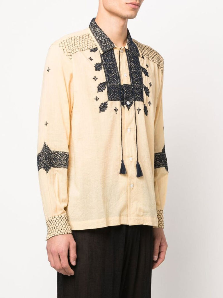 Neutral Eastern Mosaic Printed Shirt