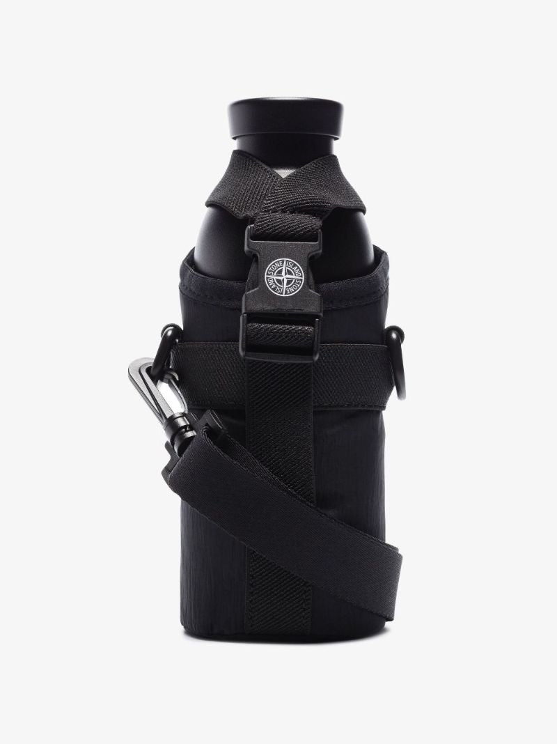 Black Metal Flask and Carry Bag