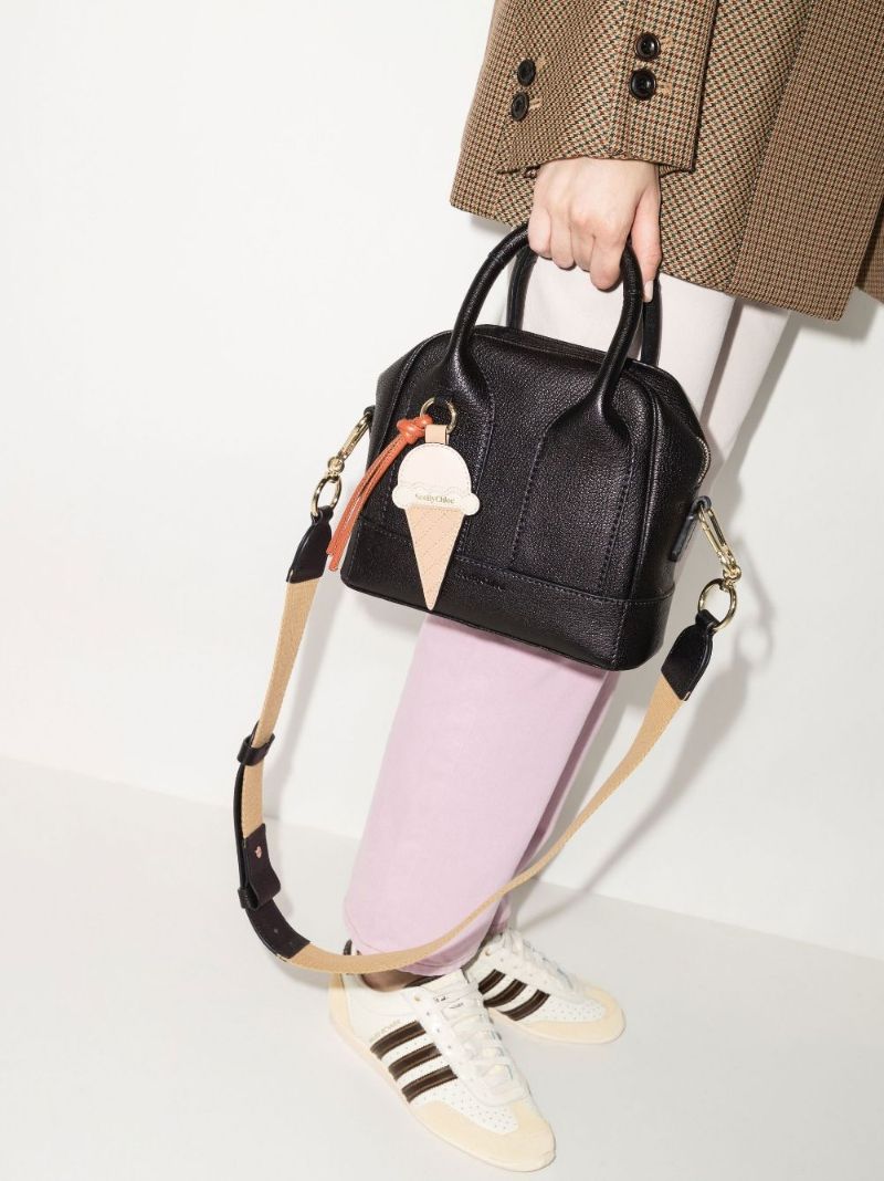 Black Odessa Small Leather Shoulder Bag