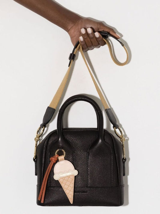 Black Odessa Small Leather Shoulder Bag
