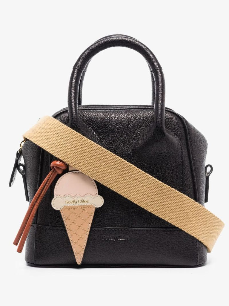 Black Odessa Small Leather Shoulder Bag