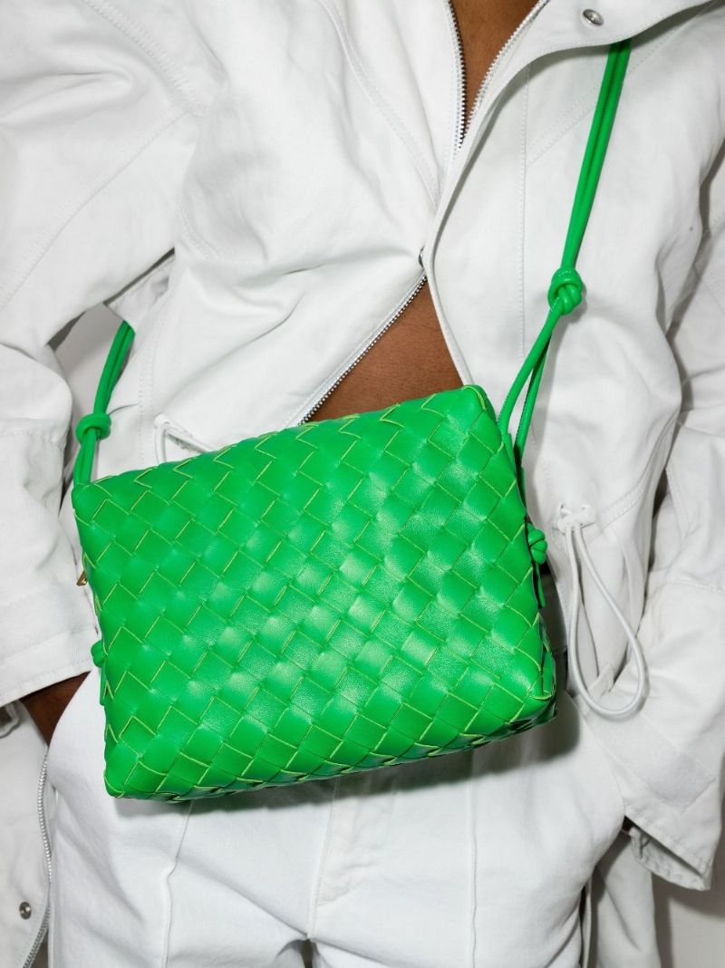 Green Small Loop Leather Camera Bag