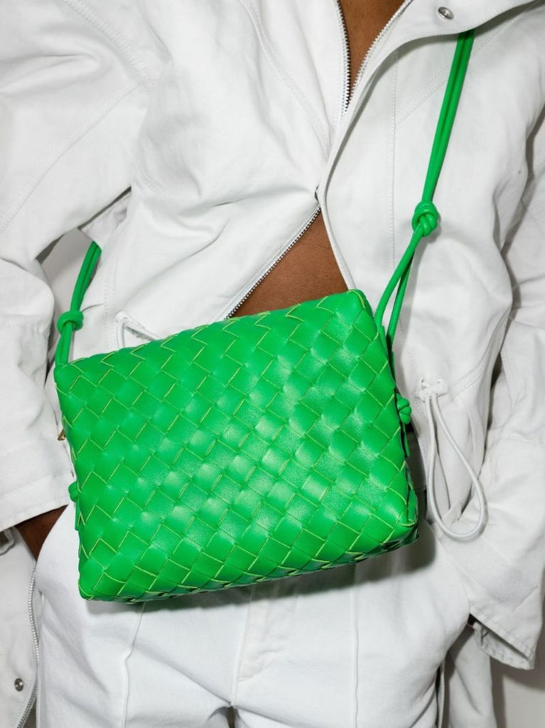 Green Small Loop Leather Camera Bag