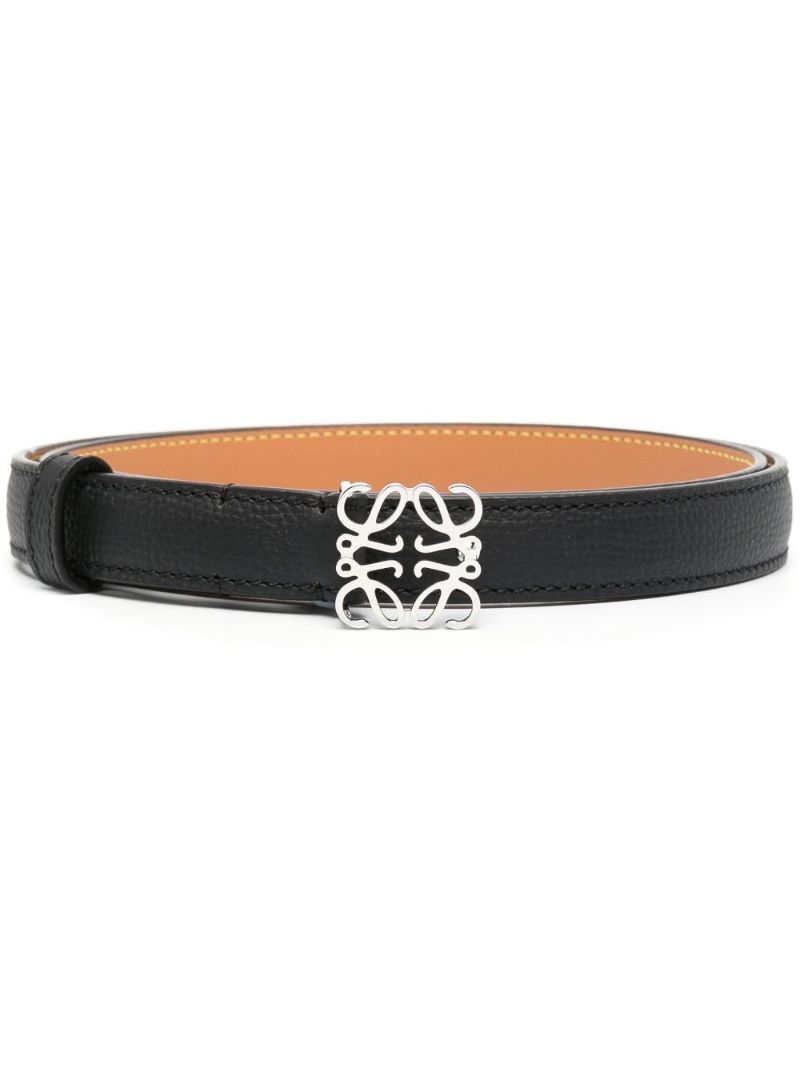 Black Anagram Leather Belt