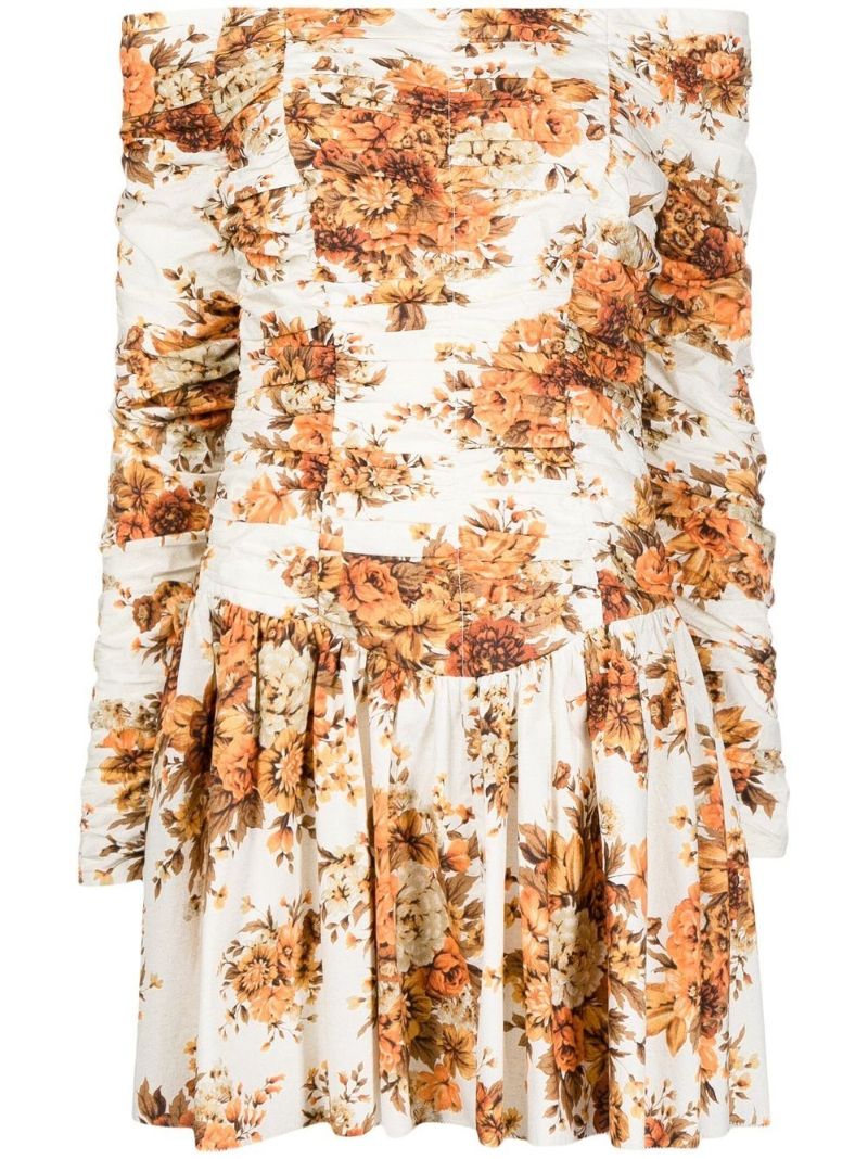 Orange Derby Off-the-shoulder Mini Dress