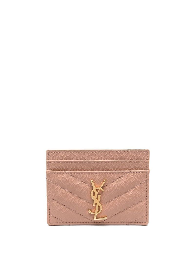Pink Monogram Leather Card Holder