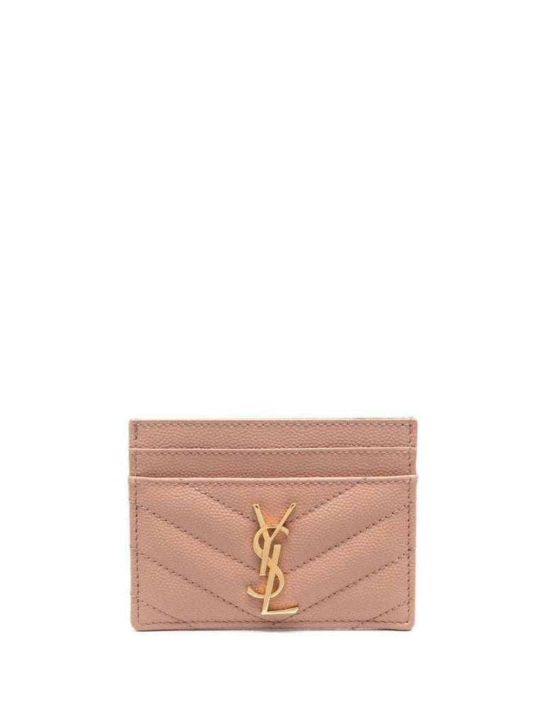 Pink Monogram Leather Card Holder