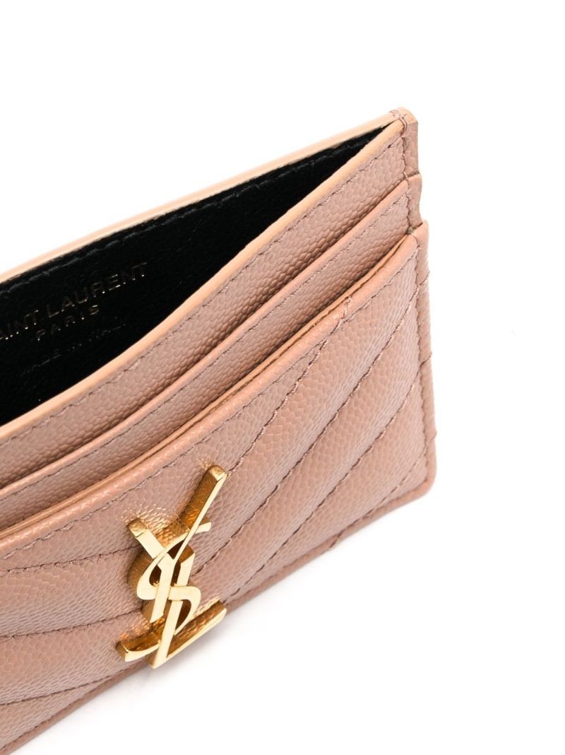 Pink Monogram Leather Card Holder