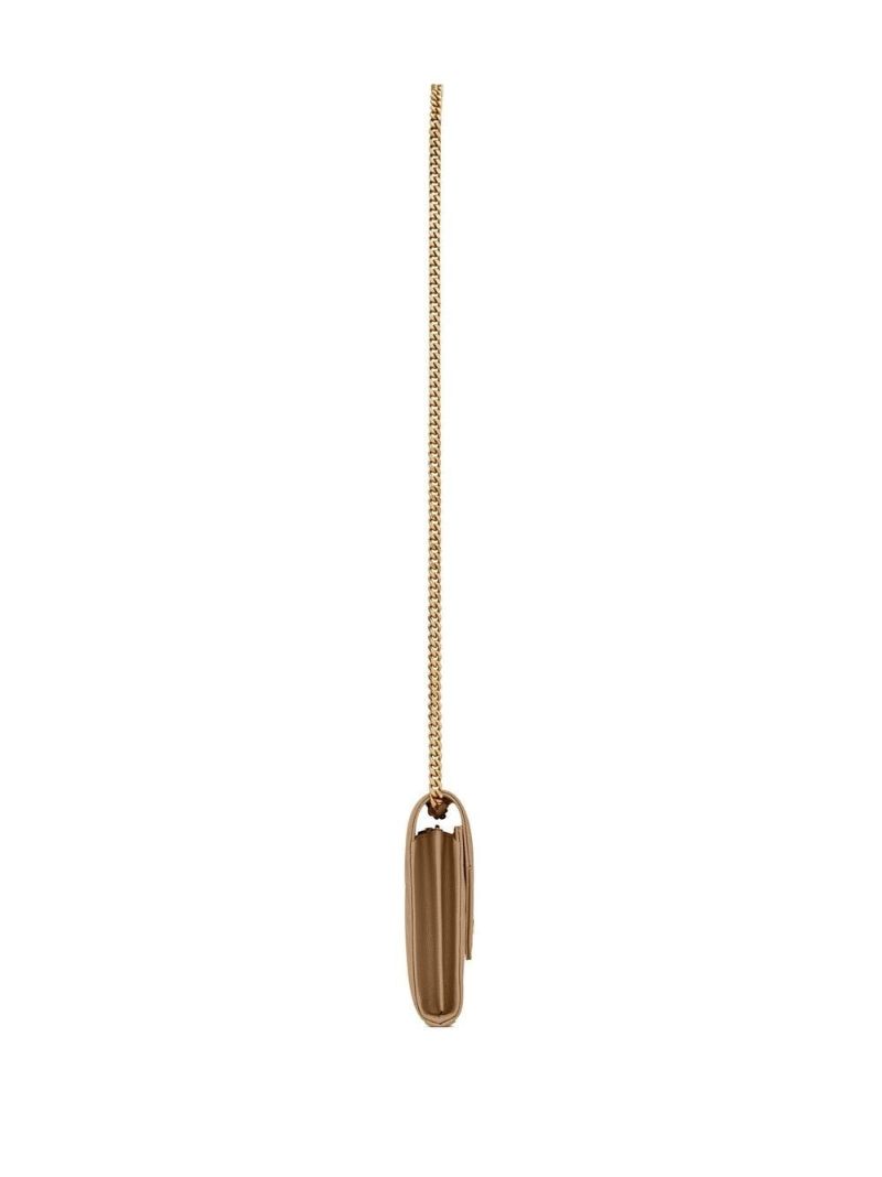 Neutral Cassandre Leather Chain Wallet